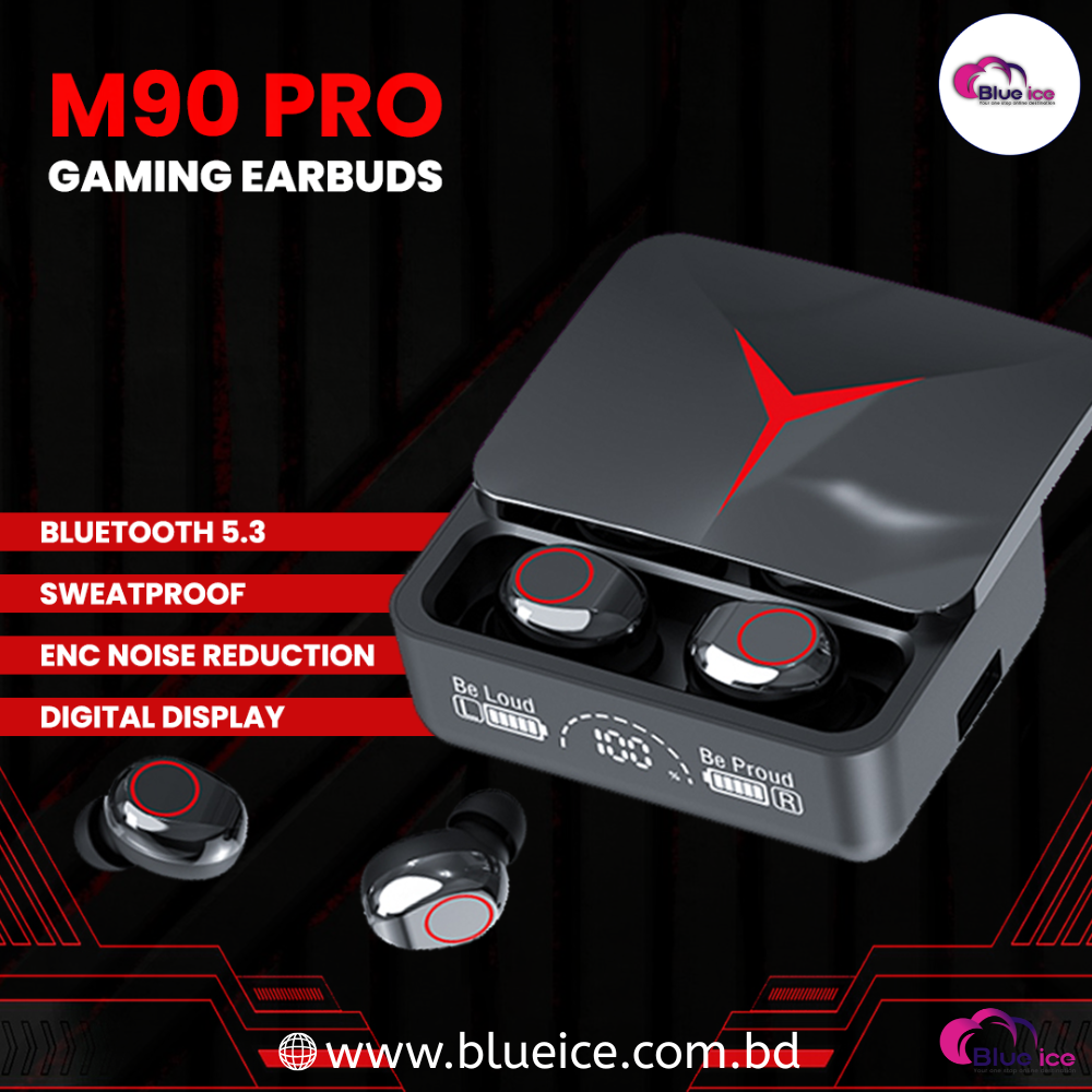 M90 Pro TWS Earbuds Wireless Bluetooth | HD Sound & Gaming Mode